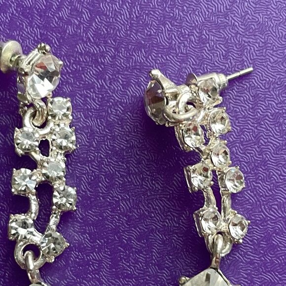 3/$12.  Rhinestone Drop Earrings - Picture 3 of 3